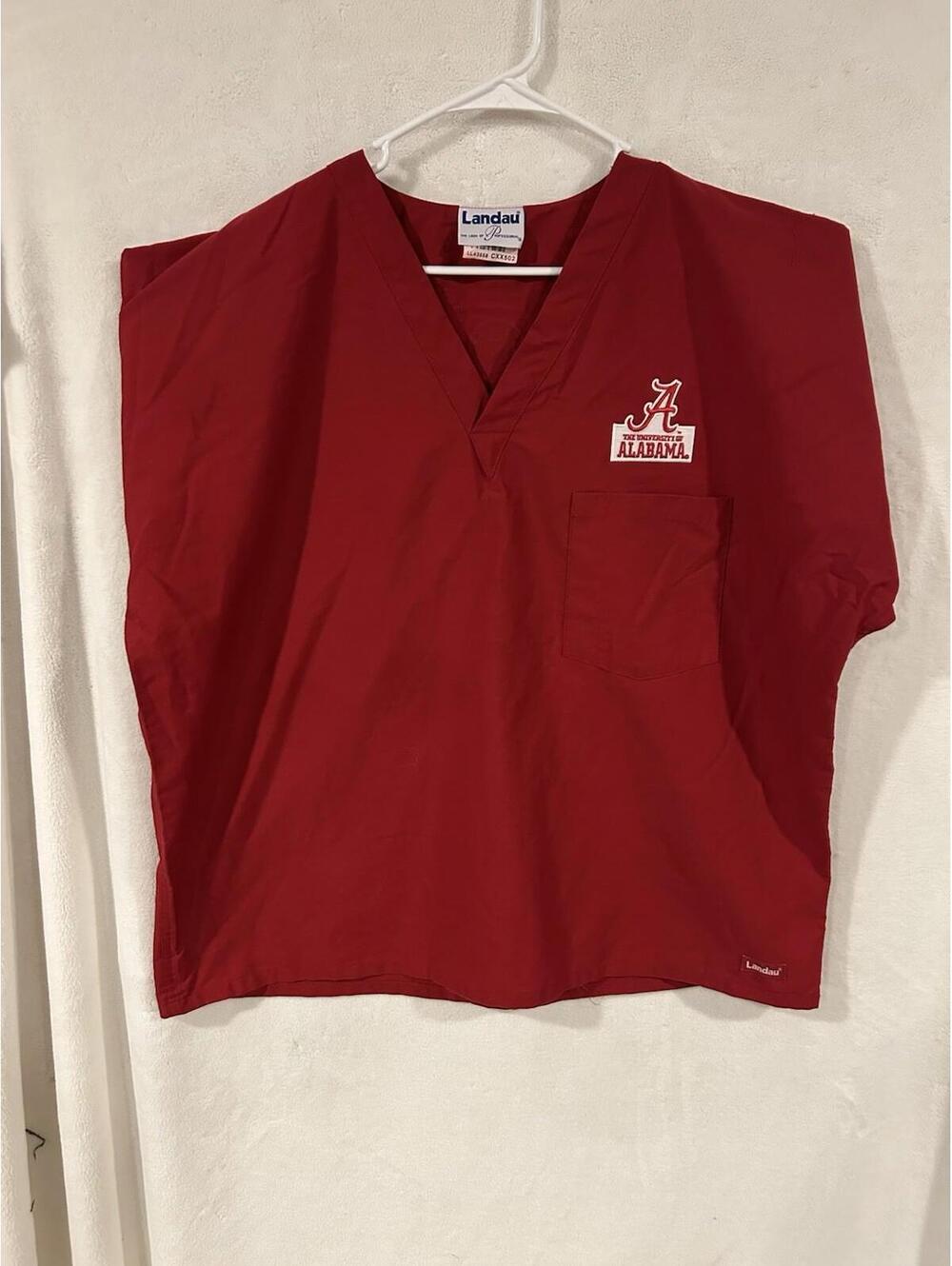Landau Women’s Short Sleeve Alabama Crimson Tide Scrub Top Red 1x
